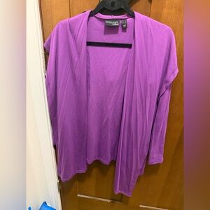 Attitudes by Renee Vibrant Purple Open-Front Draped Cardigan, w hood